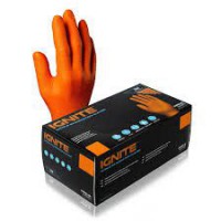 ORANGE IGNITE NITRILE  GLOVE LARGE